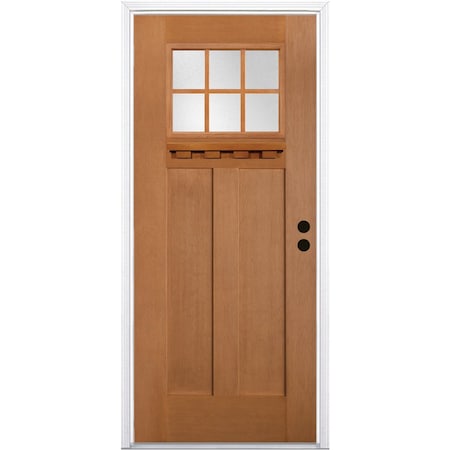 Codel Doors 32" x 80" Fir Grain Shaker Exterior Fiberglass Door 2868LHISPFGHER2066C691610BM
